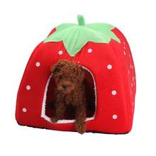 Pet Supplies Pet House Cute Soft Strawberry Pet Dog Cat Rabbit Bed House Kennel Doggy Warm Cushion Dog House 2024 - buy cheap