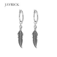 Titanium Steel Vintage Feather Leaves Pendant Drop Earrings Korean Dangle Earring Jewelry Men Women Fashion Jewelry Ear Jewelry 2024 - buy cheap