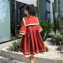 Lolita Dress Women Sailor Collar Short Sleeve A Line Fashion Sweet Loose Korean Style Students Mini Dresses Ulzzang Summer 2024 - buy cheap