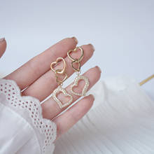 Nw design joias da moda 14k ouro real amor micro-zircônio embutido brincos longos de luxo para mulheres festa de feriado brinco diário 2024 - compre barato