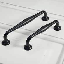 Durable Black Aluminum Alloy Door Handle Drawer Kitchen Cupboard Cabinet Drawer Pull Knobs for Furniture Hardware with Screws 2024 - buy cheap