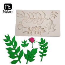 Meibum-Molde de pétalos de rosa para decoración de pasteles, Fondant, patrón de hoja, para bodas, fiestas, Chocolate, hornear, pasta de azúcar 2024 - compra barato