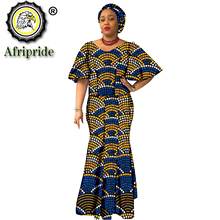 Vestidos maxi africanos tradicionais para mulheres, tamanho grande, vestido de dashiki + envoltório para cabeça, imprimir ancara, bico, vintage, afripride s1925054 2024 - compre barato