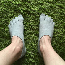 3 pairs/lot Men's Invisible Five Finger Socks  Casual Cotton Solid Color Sweat Socks Deodorant Toe Socks Fit Four SeasonT-1 2024 - buy cheap