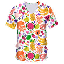 IFPD 3D Colorful Fruit Print Tshirt Men's V-neck T Shirts Summer Beach Short Sleeve Harajuku Oversized T-shirt For Men Wholesale 2024 - buy cheap