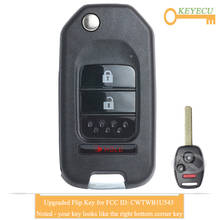 KEYECU Upgraded Flip Remote Key for Honda Pilot 2005 2006 2007 2008, Fob 2+1 3 Buttons - 433MHz - ID46 Chip - FCC ID: CWTWB1U545 2024 - buy cheap