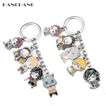 Cartoon Trinket Keychain Demon Slayer Anime Character Key Rings Metal Pendant Keyholder Gift 2024 - buy cheap