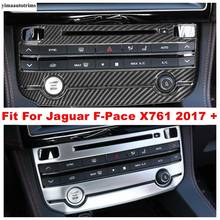 Embellecedor de cubierta de Panel de botón multifunción de CA para aire acondicionado de Control Central, ajuste para Jaguar f-pace X761 2017 - 2020 ABS, fibra de carbono 2024 - compra barato
