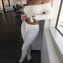 Two Piece Set Women Tracksuit Sexy Long Sleeve T Shirt Crop Top Pencil Pants Leggings Set Bodycon Slim Suit Autumn 2 Piece Sets 2024 - buy cheap