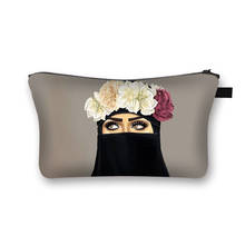 Crown Hijab Face Eyes for Muslim Islamic Women Makeup Bag Ladies Fashion Cosmetic Case Canvas Make Up Organizer Travel Bags 2024 - buy cheap