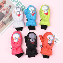 Winter Snowman Children Ski Gloves Thick Velvet  Knitted Mittens Waterproof Windproof Non-slip Outdoor Sports Skiing Glove 2024 - buy cheap