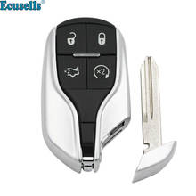 Luxo 4 botão inteligente remoto chave escudo para maserati ghibli quattroporte com lâmina de chave de emergência 2024 - compre barato
