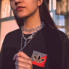 Collar de cadena Punk de capas Retro Para mujer y hombre, Gargantilla con candado de Metal, cadenas, joyería gótica, accesorio estético 2024 - compra barato