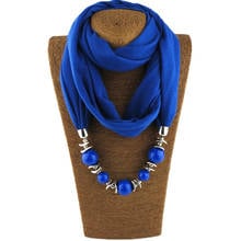 RUNMEIFA nuevo colgante collar de bufanda Bohemia collares para las mujeres de gasa bufandas con colgante envoltura de joyería Foulard Mujer Accesorios 2024 - compra barato