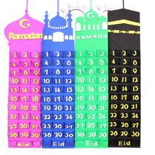 Eid Mubarak Countdown Calendar 2021 Felt Ramadan Calendar 30 Days Countdown Calendar Decorative Hanging Bag Muslim Decor 2024 - buy cheap