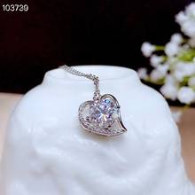 heart style love style crackling moissanite pendant  of necklace silver fine jewelry shiny better than diamond girl gift 2024 - buy cheap