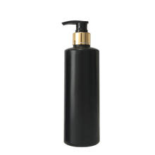 300ML/500ML black PE cosmetic body lotion container with aluminum pump gold collar lotion shampoo bottle cosmetic packaging 2024 - buy cheap