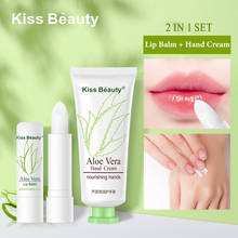 Bálsamo labial de aloe vera, creme hidratante, conjunto para as mãos, hidratante, batom tslm2 2024 - compre barato