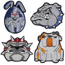 Animal Patches Iron on for Clothing Cool Dog Rabbit Badges Embroidered Badge Stickers Appliques 2pieces P2087 2024 - buy cheap