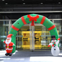 7 футов высотой освещенные рождественские надувные арки с Санта-Клаусом и снеговиком Воздушные арки для дворов вечерние украшения для улицы 2024 - купить недорого