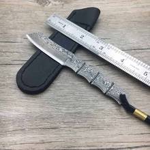 Нож из дамасской стали в форме бамбука для кемпинга, переносные охотничьи ножи для выживания с фиксированным лезвием 2024 - купить недорого