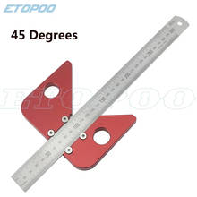 45 Degrees Center Scribe Square Center line Measuring Tool Aluminum Alloy Center Finder Line Gauge with Replaceable Ruler 2024 - buy cheap