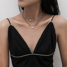 2021 Punk Heart Pearl  Butterfly Multi-layer Choker Pendant Chain Choker Necklace For Women Girj Friends Trendy Jewelry Gifts 2024 - buy cheap