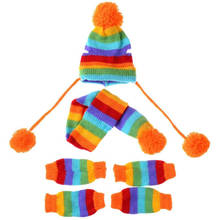 Rainbow Christmas Dog Clothes Winter Puppy Coat Costume for Small Medium Dogs Scarf Hat Socks 6 pc/set Knitted Dog Accessories 2024 - buy cheap