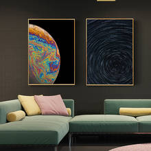 Pintura decorativa moderna para sala de estar, tela grande com impressão de lua e terra, sem moldura 2024 - compre barato