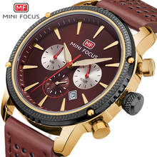 Mini focus relógio masculino de couro, relógio de pulso quartzo com pulseira de couro impermeável esportivo estiloso para homens 2024 - compre barato