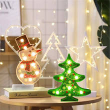 Lámpara LED para decoración de árbol de Navidad, luz de noche artesanal para decoración de escritorio, dormitorio, fiesta, muñeco de nieve, pintura de diamantes, regalo, nueva 2024 - compra barato