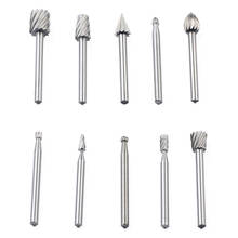 10pcs Electric Rotary File Polishing Cutter Bit Set High Speed Steel Rasp Grinding Bits 3mm 1/8" Shank 2024 - buy cheap