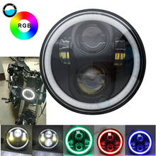 5 3/4 " 5.75 inch led headlight with RGB Halo Ring for motorcycle Sportster Dyna 883 72 48 H4 headlamp. 2024 - buy cheap