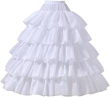 Vestido de baile de casamento saia petticoat 4 aros deslizamento crinoline underskirt 2023 2024 - compre barato