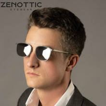 Zenottia óculos de sol de ponte dupla quadrado, homens mulheres designer de marca, polarizado espelhado proteção uv400, óculos de sol para direção 2024 - compre barato