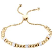 LOOKER-pulsera de abalorios de cristal para mujer, brazalete ajustable de cadena de mano, de círculos redondos, Color dorado, joyería de moda 2024 - compra barato