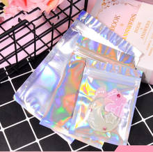 10pcs One-sided transparent laser ziplock bag Stand-up Zipper pouch DIY phone case small gift aluminized sealed Zip Lock bag 2024 - buy cheap