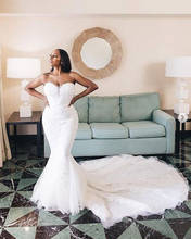 Vestidos de noiva estilo sereia do sul, vestido de noiva, cauda, renda de tule, apliques, plus size 2024 - compre barato