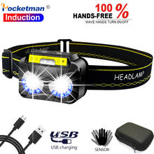 LED Headlamp Super Bright USB Rechargeable Headlamp Flashlight LED Headlight Motion Sensor Head Torch Light Lamp Camping fishing 2024 - buy cheap