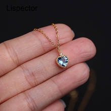 Lispector 925 Sterling Silver Sea Blue Zircon Heart Pendant Necklaces for Women Elegant Luxury Crystal Necklace Female Jewelry 2024 - buy cheap