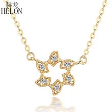 Helon colares redondos 18k (au750), joias certificadas de ouro amarelo e diamantes naturais 0.05ct de diâmetro, para noivado, casamento, para mulheres da moda 2024 - compre barato