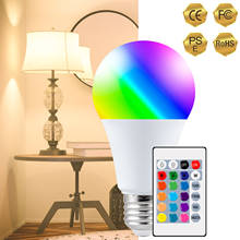 Светодиодная лампа, цветная меняющаяся лампа, светодиодная лампа RGBW, Белый декор, домашняя лампа E27 с умным управлением, светодиодсветильник с регулируемой яркостью, 7 Вт, 12 Вт, 15 Вт, RGBW 2024 - купить недорого