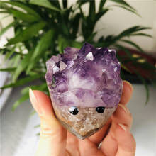 Wholesale Natural Minerals Amethyst Crystal Cluster Hedgehog Hand Engraving Modern Home Decor Craft Small Decorations Gifts 2024 - buy cheap