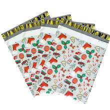 100 pçs saco de correio de presente de natal colorido sacos de armazenamento de correio plástico saco de envio auto adesivo 26x3 3cm/28x40cm 2024 - compre barato