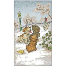 Three dogs singing Christmas carols  Counted Cross Stitch 11CT 14CT 18CT   Cross Stitch Kit Embroidery Needlework Sets 2024 - buy cheap