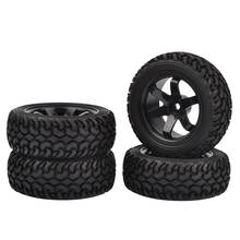 Conjunto de pneus e rodas de borracha para rally rc, 4 peças, 1/10, alta performance, 1:10, rc, on road, traxxas, tamiya hsp, hpi, fibra de borracha 2024 - compre barato