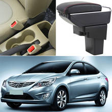 For Hyundai Solaris armrest box central Store content Storage box with cup holder ashtray USB interface 2024 - buy cheap