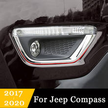 Para jeep compass 2017 2018 2019 2020 abs chrome exterior luz de nevoeiro da frente lâmpada capa guarnição quadros acessórios do exterior do carro 2024 - compre barato