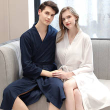 Pijamas absorbentes de secado rápido para hombre y mujer, albornoz de gofres fino yukata, ropa de casa para amantes, primavera/verano y otoño 2024 - compra barato