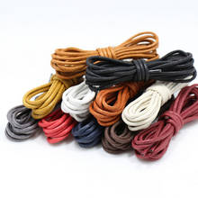 1 Pair Solid Color Waxed Cotton Round Shoelaces Fashion Classic Unisex Waterproof Leather Shoe Laces 80cm 120cm Free Shipping 2024 - купить недорого